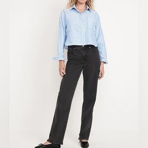 Old Navy Women's Black Straight Leg Jeans